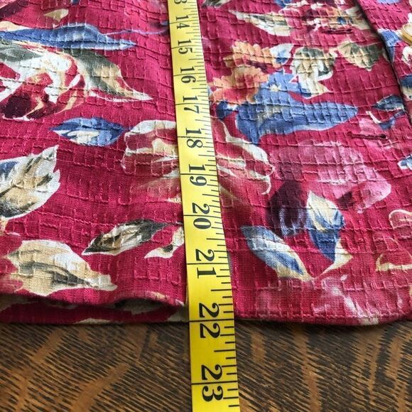 Coldwater Creek Red Floral Print Cotton Cottagecore Jacket Size PM - Picture 13 of 14